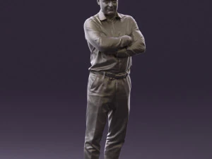 man in suit gray pants blue top 0578 3D Print Model