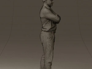 man in suit gray pants blue top 0578 3D Print Model