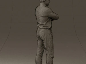 man in suit gray pants blue top 0578 3D Print Model