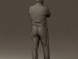 man in suit gray pants blue top 0578 3D Print Model