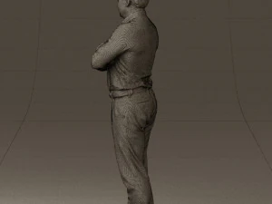 man in suit gray pants blue top 0578 3D Print Model