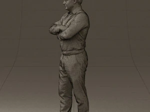 man in suit gray pants blue top 0578 3D Print Model