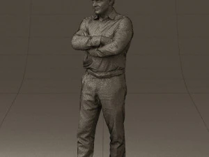 man in suit gray pants blue top 0578 3D Print Model