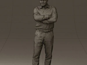 man in suit gray pants blue top 0578 3D Print Model