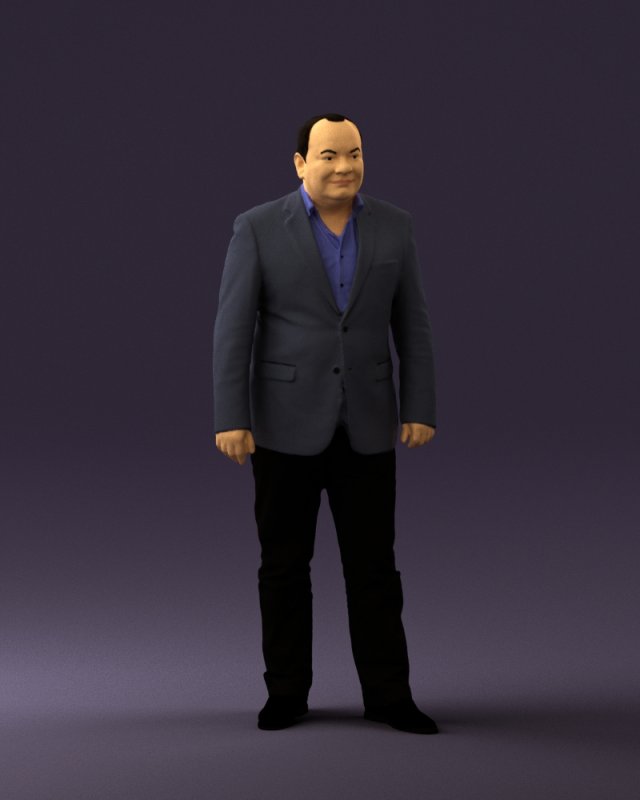 man in suit blue top black bottom 0580 3D Model .c4d .max .obj .3ds .fbx .stl .blend 