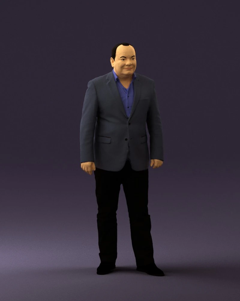 man in suit blue top black bottom 0580 3D Model .c4d .max .obj .3ds .fbx .stl .blend