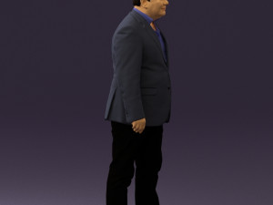 man in suit blue top black bottom 0580 3D Model