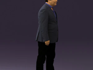man in suit blue top black bottom 0580 3D Model
