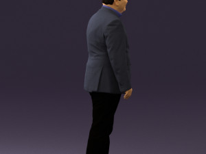 man in suit blue top black bottom 0580 3D Model