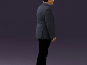 man in suit blue top black bottom 0580 3D Model