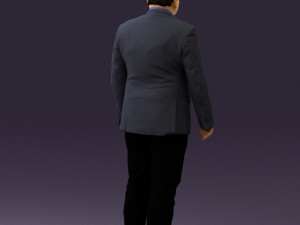 man in suit blue top black bottom 0580 3D Model