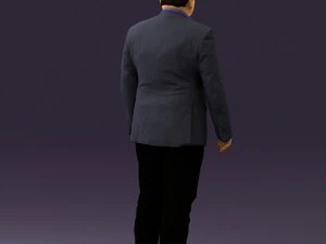 man in suit blue top black bottom 0580 3D Model