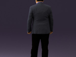 man in suit blue top black bottom 0580 3D Model