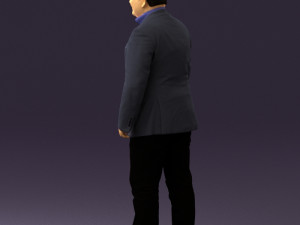 man in suit blue top black bottom 0580 3D Model
