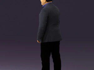 man in suit blue top black bottom 0580 3D Model
