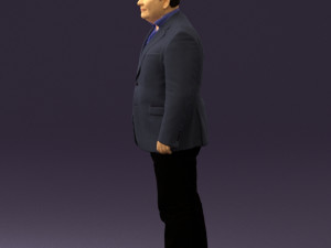 man in suit blue top black bottom 0580 3D Model