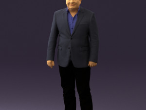 man in suit blue top black bottom 0580 3D Model