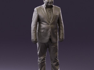 man in suit blue top black bottom 0580 3D Model