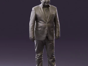 man in suit blue top black bottom 0580 3D Model