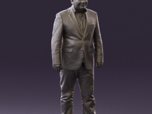 man in suit blue top black bottom 0580 3D Model