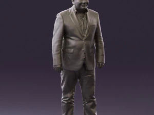 man in suit blue top black bottom 0580 3D Model