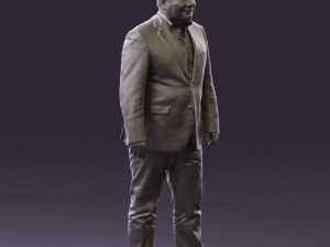 man in suit blue top black bottom 0580 3D Model