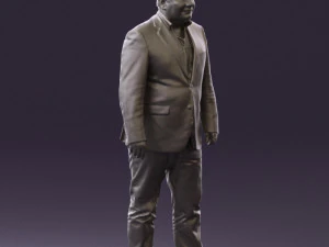 man in suit blue top black bottom 0580 3D Model