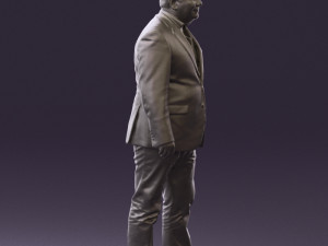 man in suit blue top black bottom 0580 3D Model