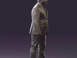 man in suit blue top black bottom 0580 3D Model
