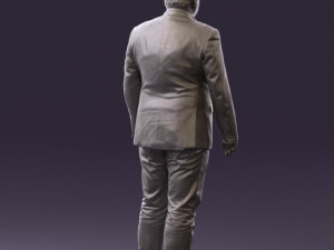 man in suit blue top black bottom 0580 3D Model