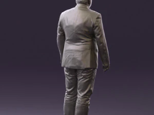man in suit blue top black bottom 0580 3D Model