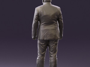 man in suit blue top black bottom 0580 3D Model