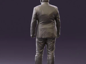 man in suit blue top black bottom 0580 3D Model