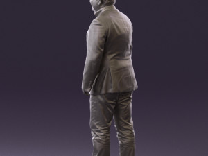 man in suit blue top black bottom 0580 3D Model