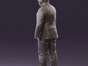 man in suit blue top black bottom 0580 3D Model