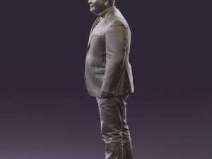 man in suit blue top black bottom 0580 3D Model