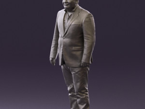 man in suit blue top black bottom 0580 3D Model