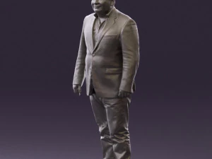 man in suit blue top black bottom 0580 3D Model