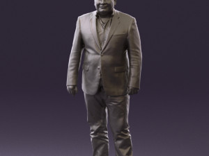 man in suit blue top black bottom 0580 3D Model