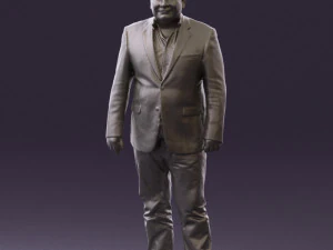 man in suit blue top black bottom 0580 3D Model