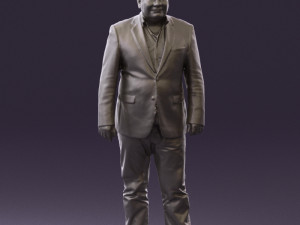man in suit blue top black bottom 0580 3D Model