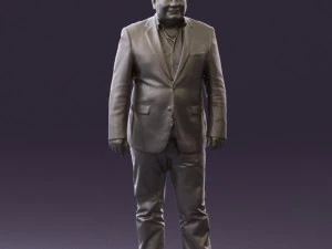 man in suit blue top black bottom 0580 3D Model