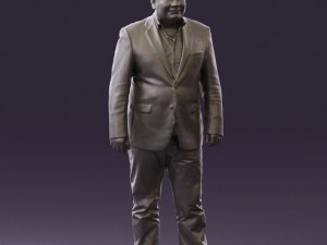 man in suit blue top black bottom 0580 3D Model