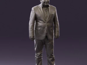 man in suit blue top black bottom 0580 3D Model