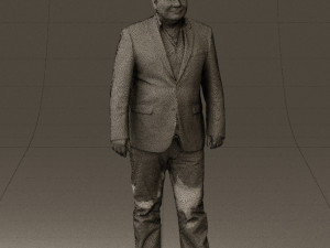 man in suit blue top black bottom 0580 3D Model