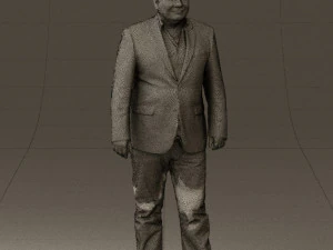 man in suit blue top black bottom 0580 3D Model