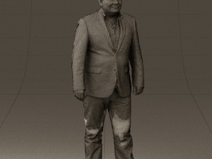 man in suit blue top black bottom 0580 3D Model