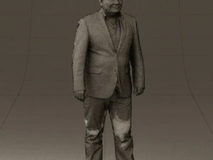 man in suit blue top black bottom 0580 3D Model