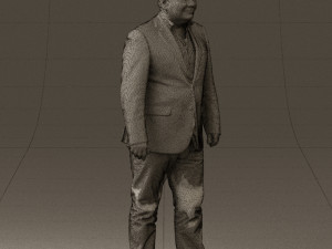 man in suit blue top black bottom 0580 3D Model