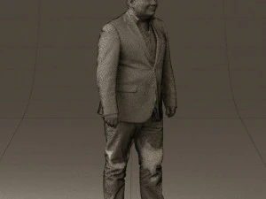 man in suit blue top black bottom 0580 3D Model